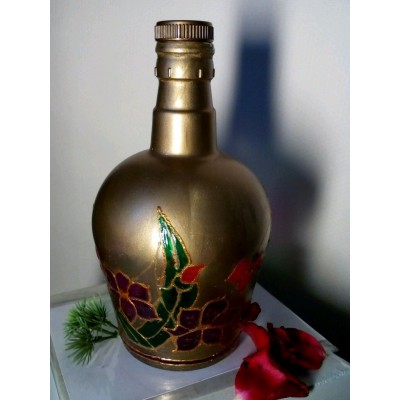 UKRAINE HOMEMADE DECOR BOTTLE. HADMADE STAINED GLASS   161804532567